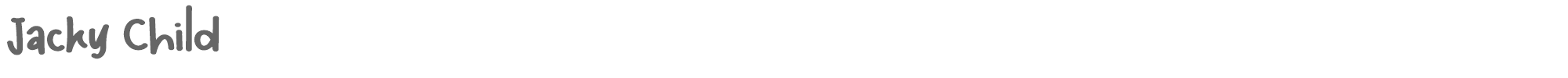 Sample characters Jacky Child Font